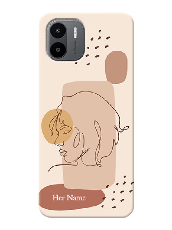 Custom Redmi A2 Custom Phone Covers: Calm Woman line art Design