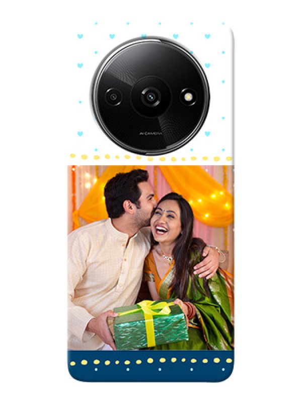 Custom Redmi A3 Phone Covers: White and Blue Abstract Design