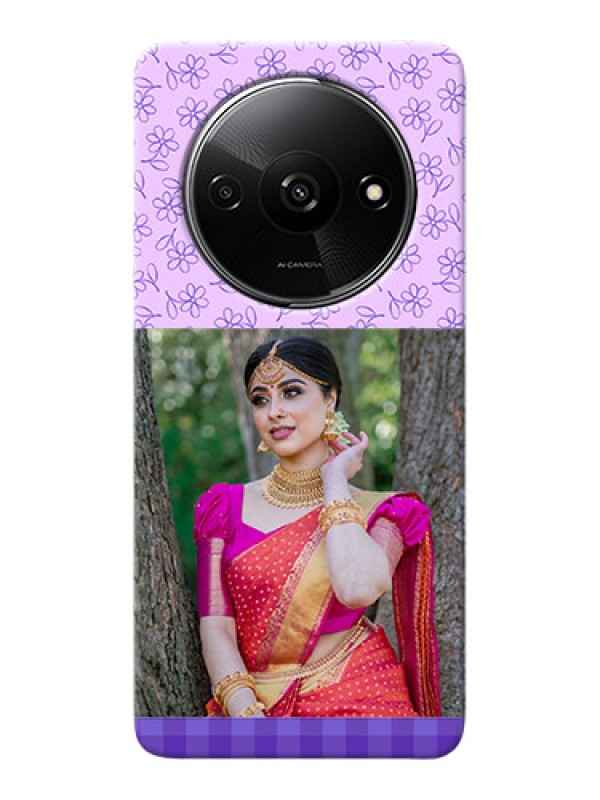 Custom Redmi A3 Mobile Cases: Purple Floral Design