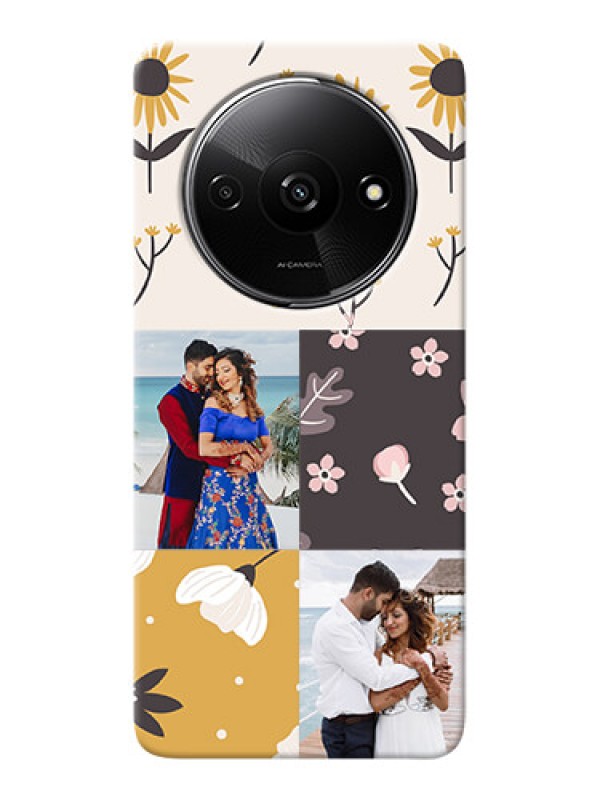 Custom Redmi A3 phone cases online: 3 Images with Floral Design