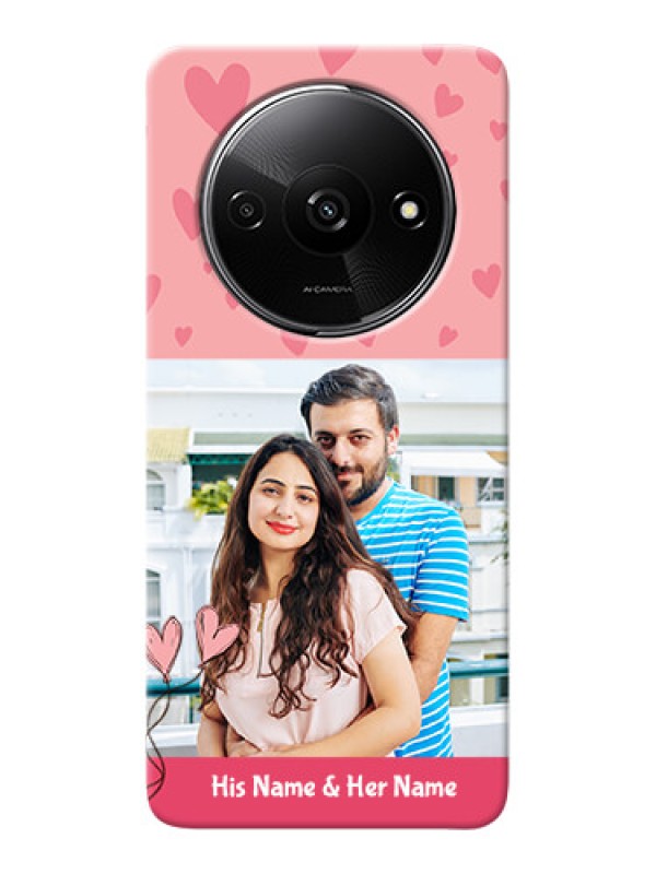 Custom Redmi A3 phone back covers: Love Design Peach Color