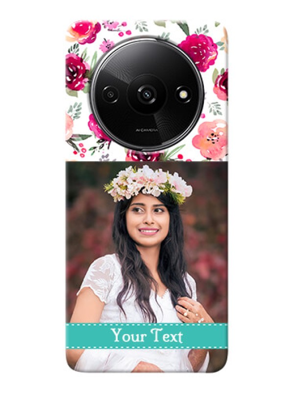 Custom Redmi A3 Personalized Mobile Cases: Watercolor Floral Design