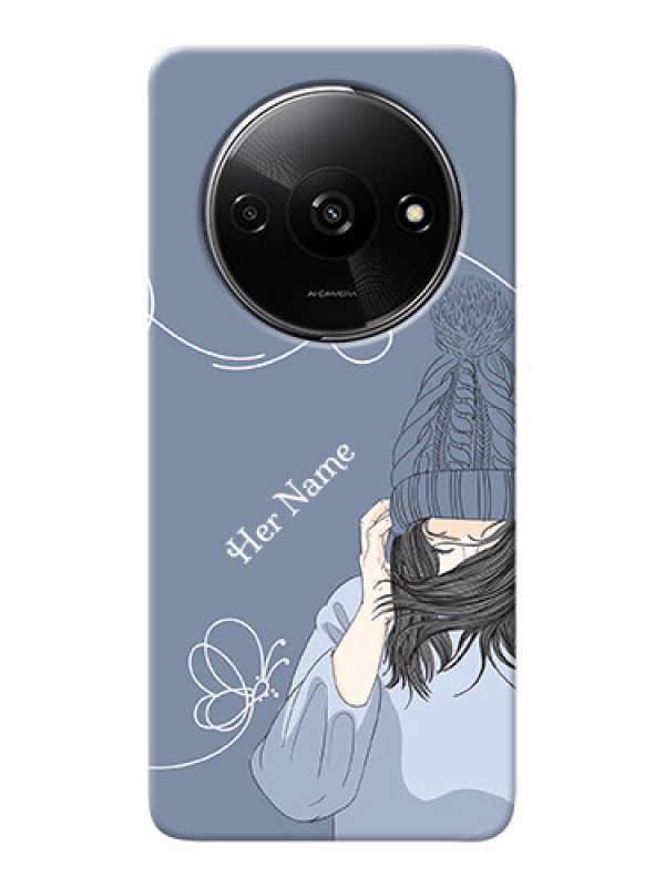 Custom Redmi A3 Custom Mobile Case with Girl in winter outfit Design