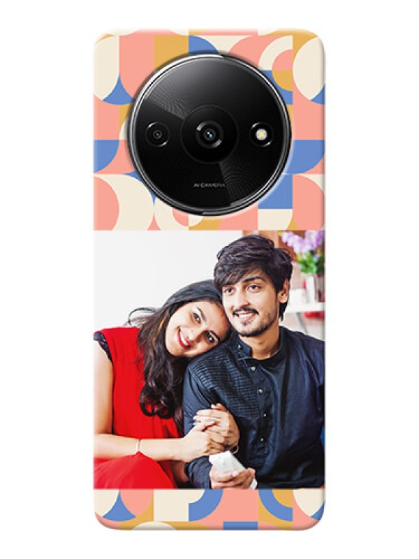 Custom Redmi A3 Photo Printing on Case with Semiwithcircle Maze Pattern Design