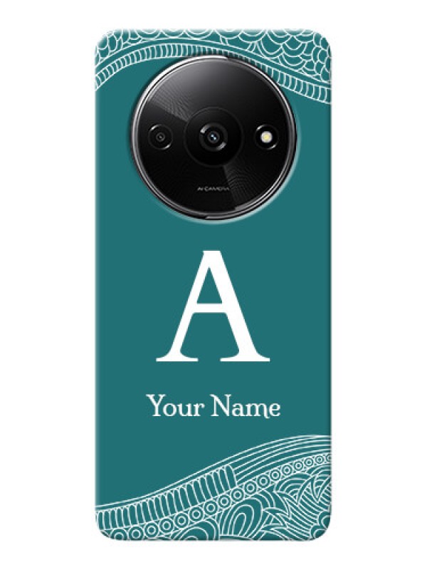 Custom Redmi A3 Personalized Phone Case with line art pattern with custom name Design