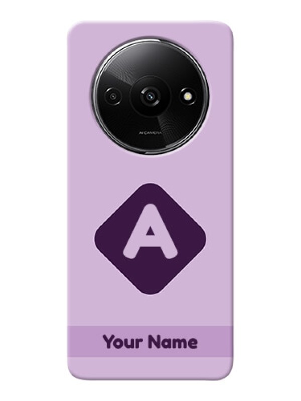 Custom Redmi A3 Custom Mobile Case with Custom Letter in curved badge Design