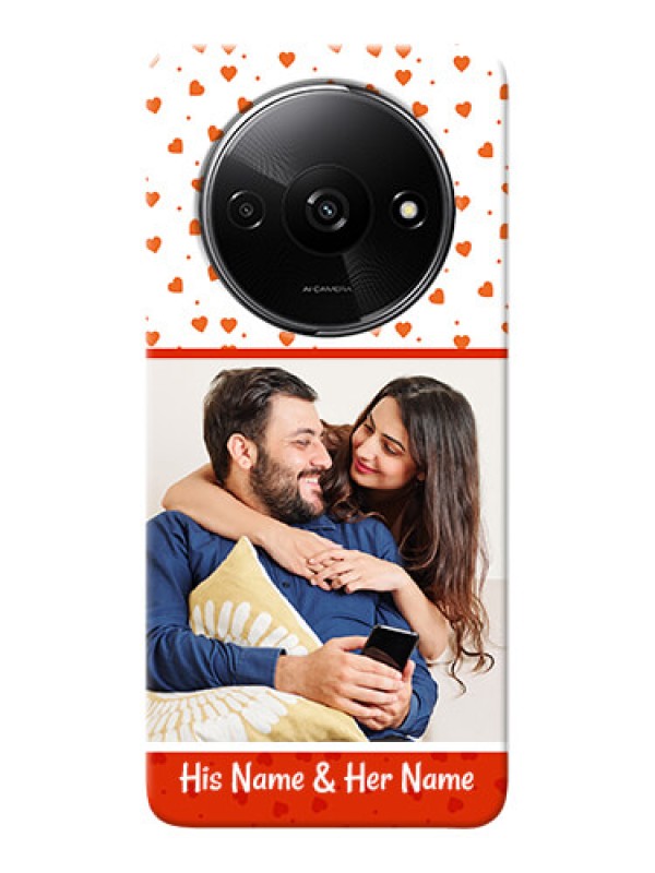 Custom Redmi A3X Phone Back Covers: Orange Love Symbol Design