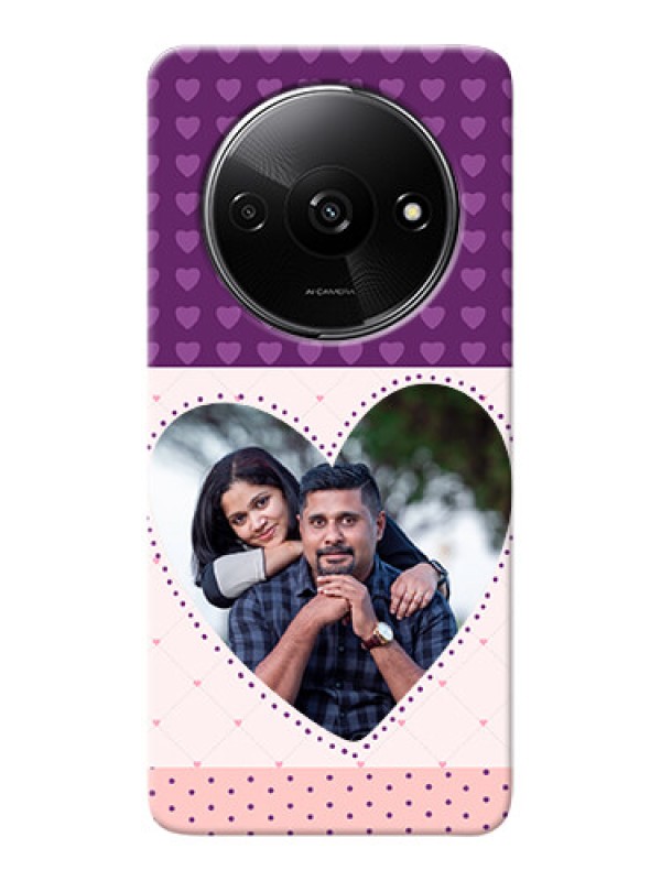 Custom Redmi A3X Mobile Back Covers: Violet Love Dots Design