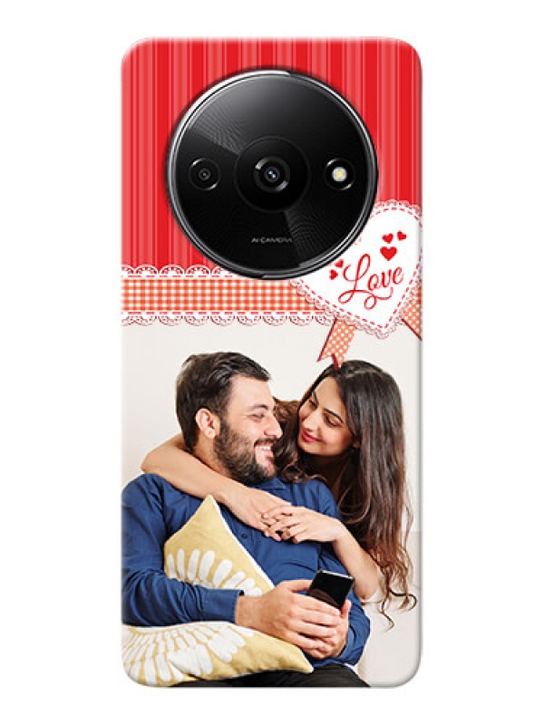 Custom Redmi A3X phone cases online: Red Love Pattern Design