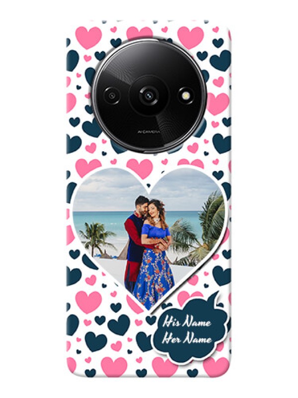 Custom Redmi A3X Mobile Covers Online: Pink And Blue Heart Design