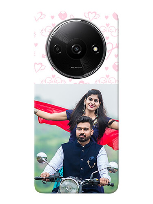 Custom Redmi A3X personalized phone covers: Pink Flying Heart Design