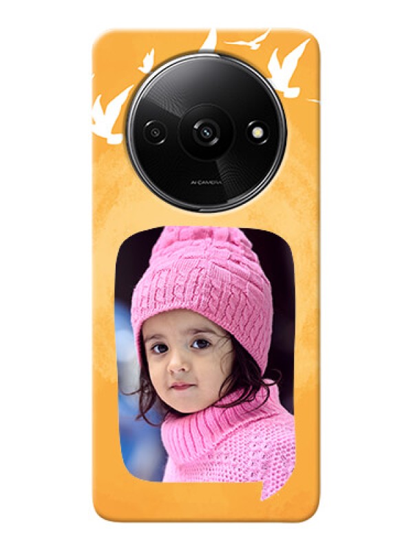 Custom Redmi A3X Phone Covers: Water Color Design with Bird Icons