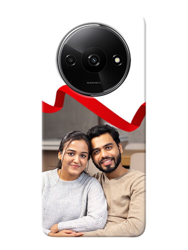 Custom Redmi A3X custom phone cases: Red Ribbon Frame Design