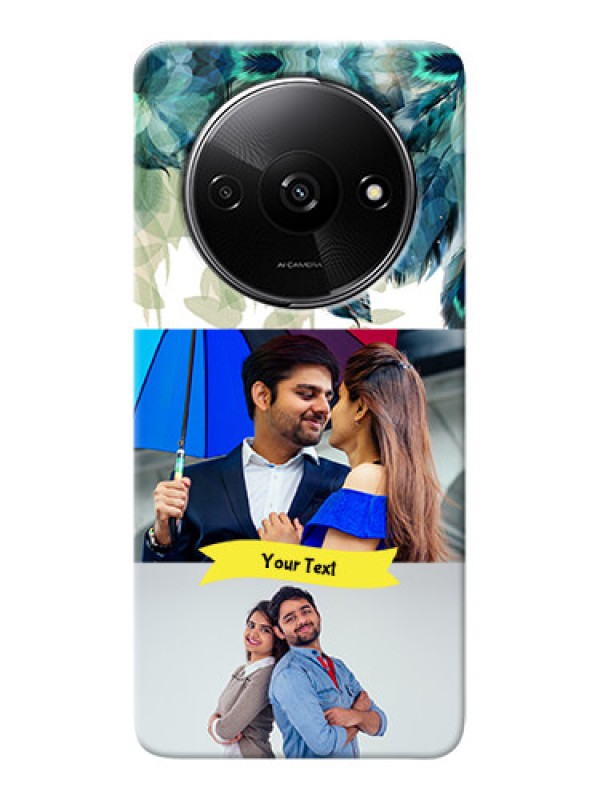 Custom Redmi A3X Phone Cases: Image with Boho Peacock Feather Design