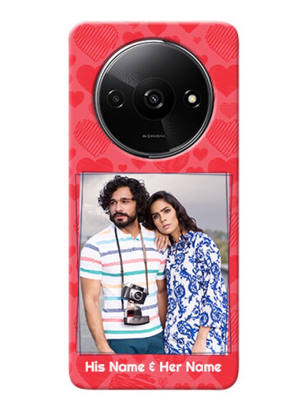 Custom Redmi A3X Mobile Back Covers: with Red Heart Symbols Design