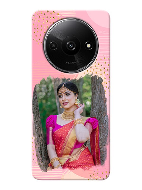 Custom Redmi A3X Phone Covers for Girls: Gold Glitter Splash Design