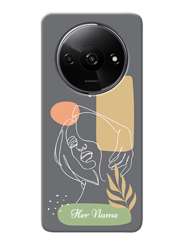 Custom Redmi A3X Custom Phone Case with Gazing Woman line art Design