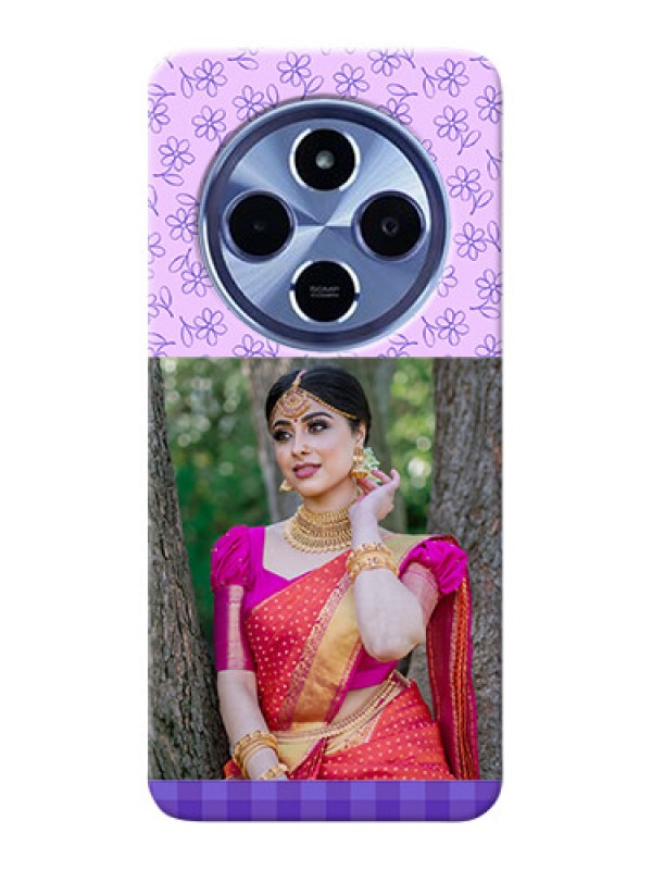 Custom Redmi A4 5G Mobile Cases: Purple Floral Design