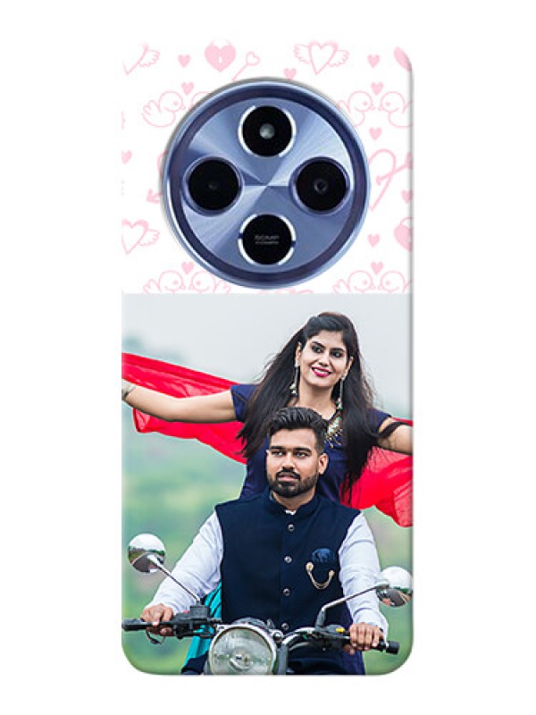 Custom Redmi A4 5G personalized phone covers: Pink Flying Heart Design