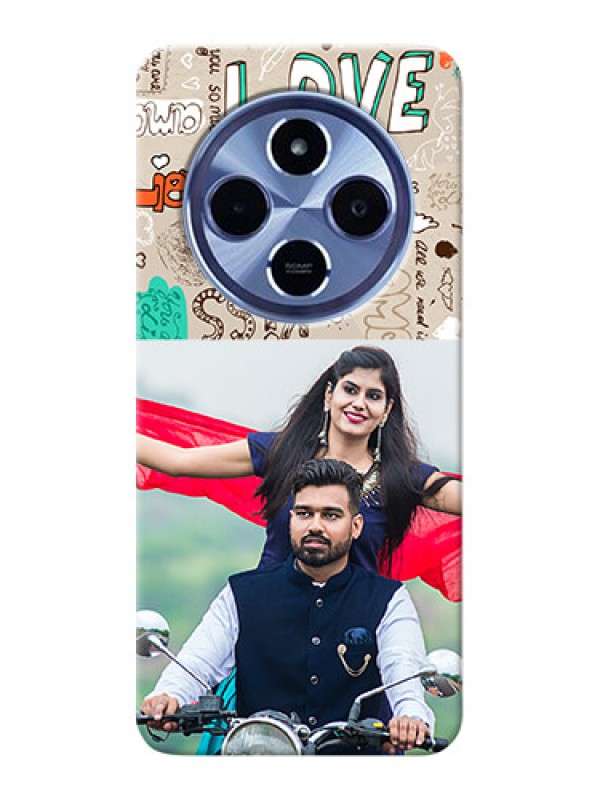 Custom Redmi A4 5G Personalised mobile covers: Love Doodle Pattern