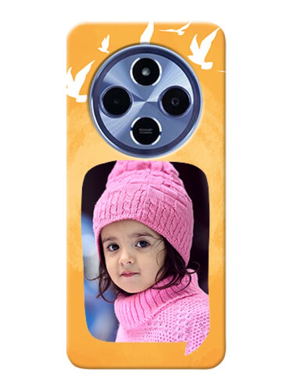 Custom Redmi A4 5G Phone Covers: Water Color Design with Bird Icons