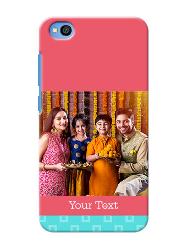Custom Redmi Go Mobile Back Covers: Peach & Blue Color Design