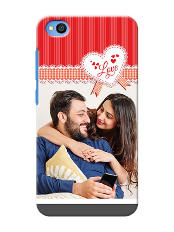 Custom Redmi Go phone cases online: Red Love Pattern Design