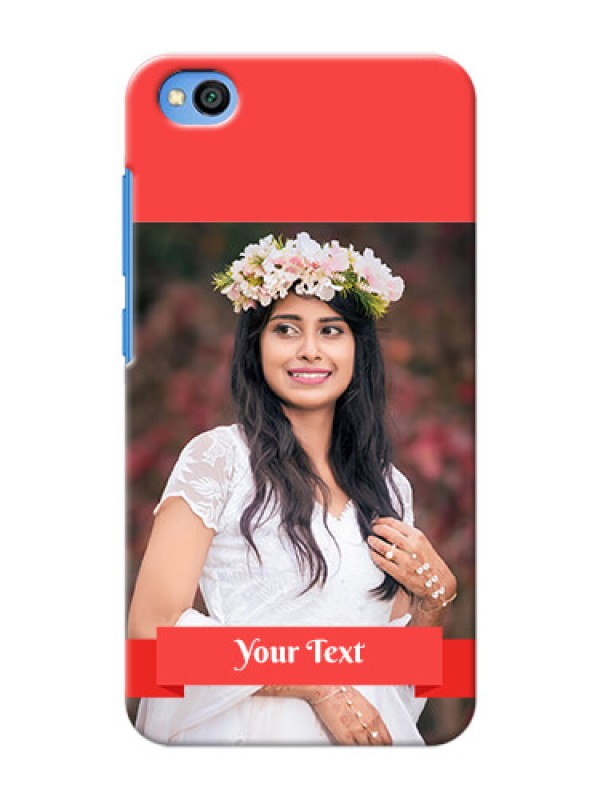 Custom Redmi Go Personalised mobile covers: Simple Red Color Design