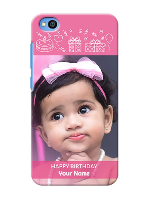 Custom Redmi Go Custom Mobile Cover with Birthday Line Art Design