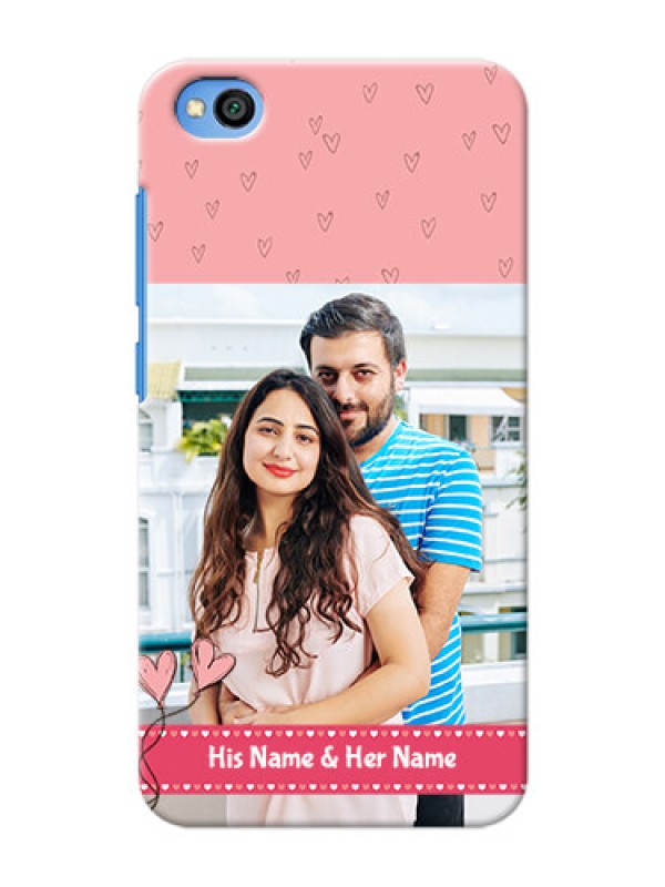 Custom Redmi Go phone back covers: Love Design Peach Color