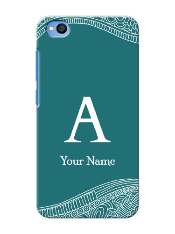 Custom Redmi Go Mobile Back Covers: line art pattern with custom name Design
