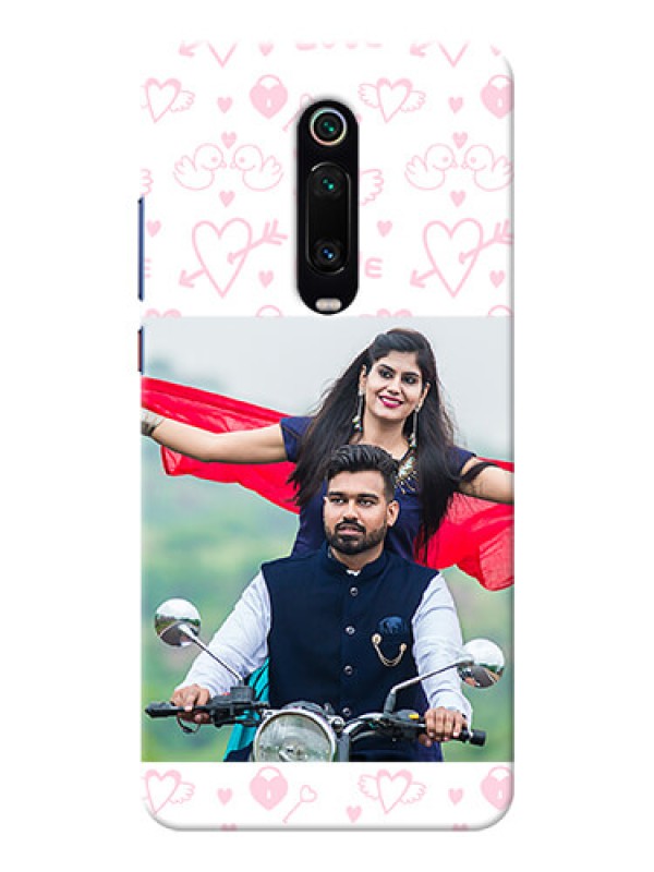 Custom Redmi K20 personalized phone covers: Pink Flying Heart Design