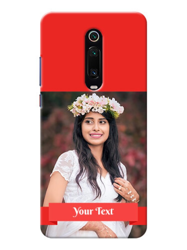 Custom Redmi K20 Personalised mobile covers: Simple Red Color Design