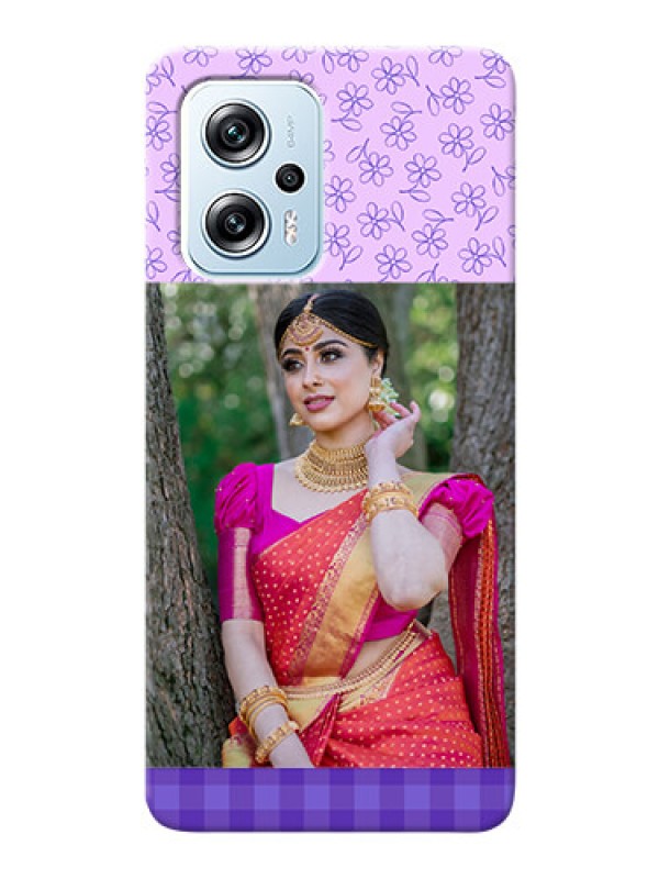 Custom Redmi K50i 5G Mobile Cases: Purple Floral Design