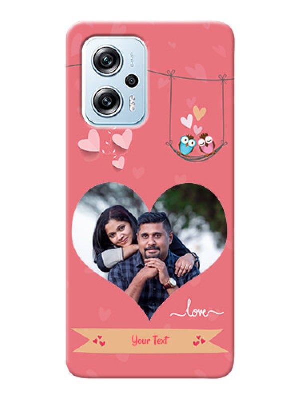 Custom Redmi K50i 5G custom phone covers: Peach Color Love Design 