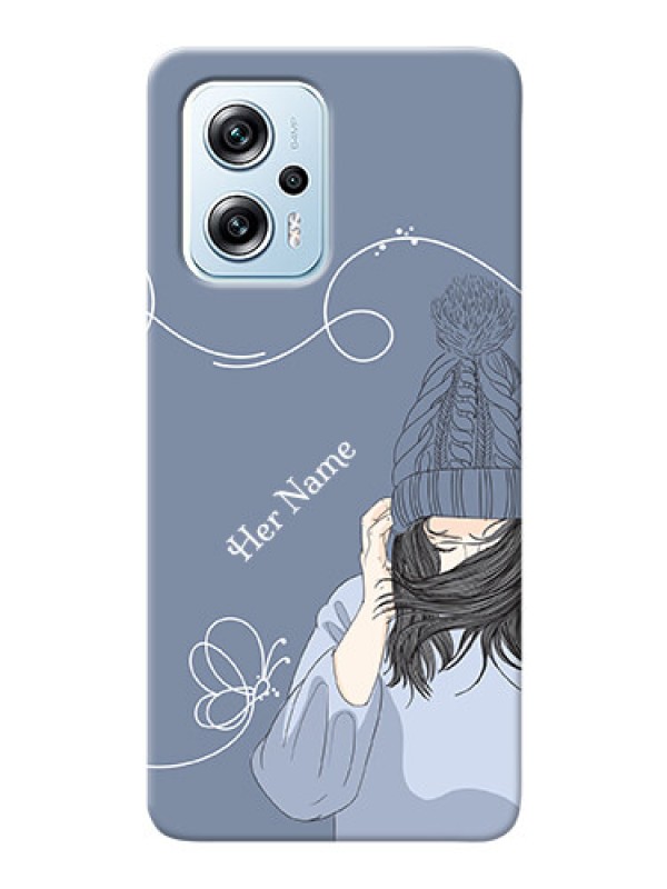 Custom Redmi K50I 5G Custom Mobile Case with Girl in winter outfit Design