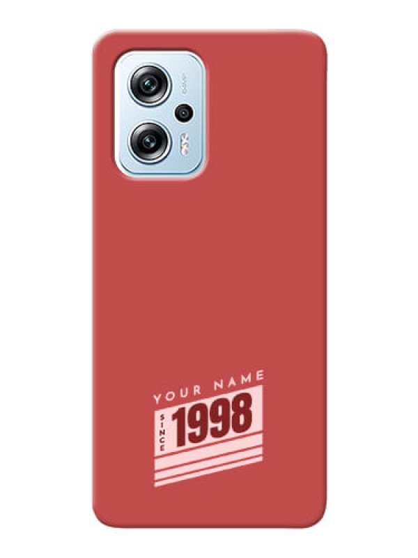 Custom Redmi K50I 5G Phone Back Covers: Red custom year of birth Design