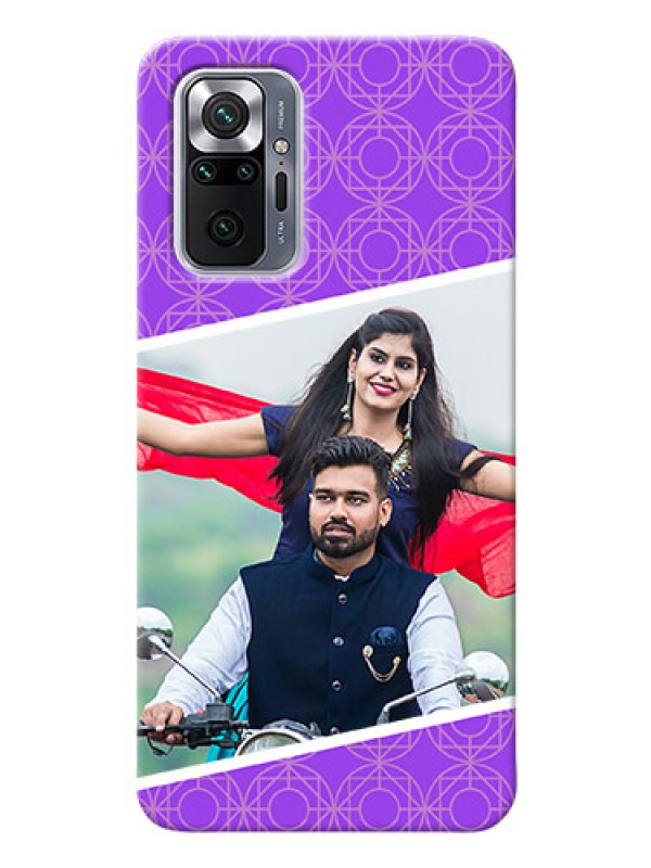 Custom Redmi Note 10 Pro Max mobile back covers online: violet Pattern Design