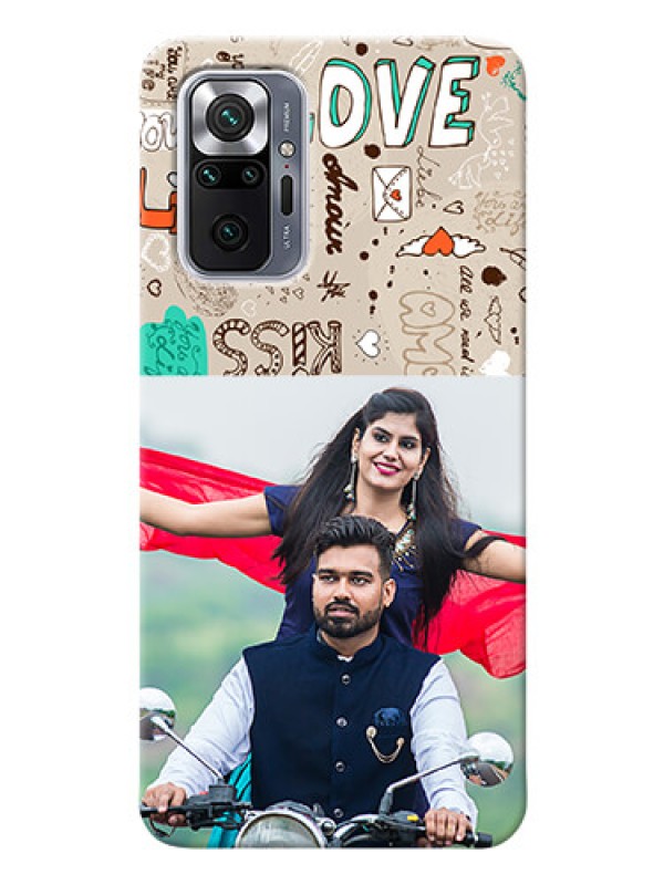 Custom Redmi Note 10 Pro Max Personalised mobile covers: Love Doodle Pattern 