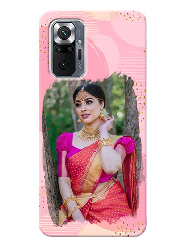 Custom Redmi Note 10 Pro Max Phone Covers for Girls: Gold Glitter Splash Design