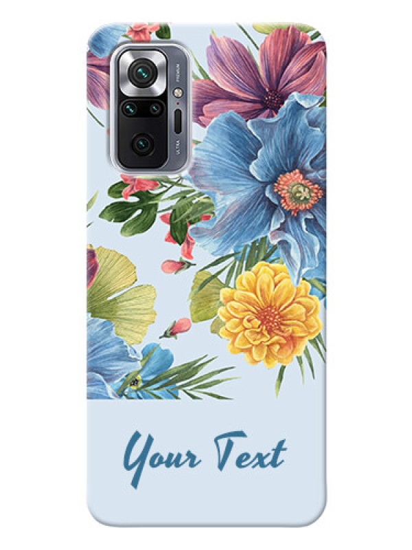 Custom Redmi Note 10 Pro Max Custom Phone Cases: Stunning Watercolored Flowers Painting Design