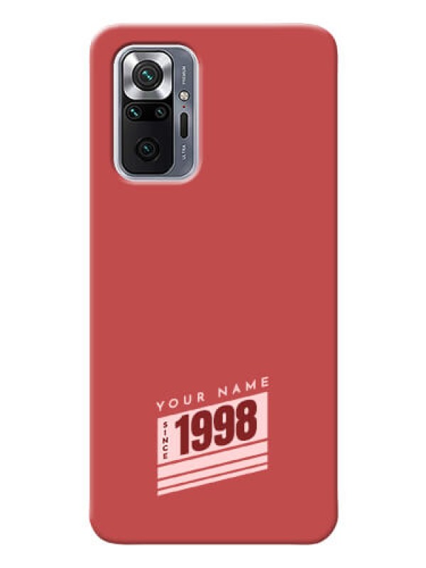 Custom Redmi Note 10 Pro Max Phone Back Covers: Red custom year of birth Design