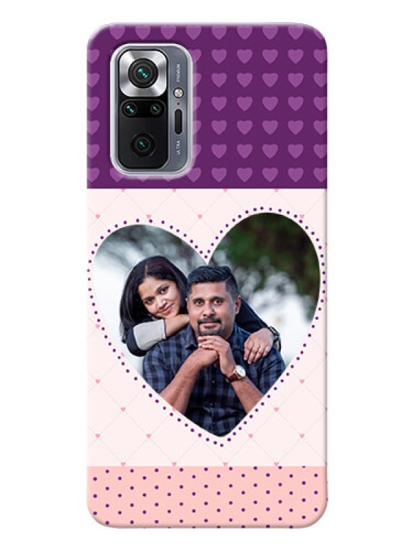 Custom Redmi Note 10 Pro Mobile Back Covers: Violet Love Dots Design