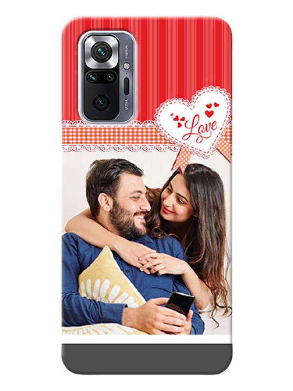 Custom Redmi Note 10 Pro phone cases online: Red Love Pattern Design