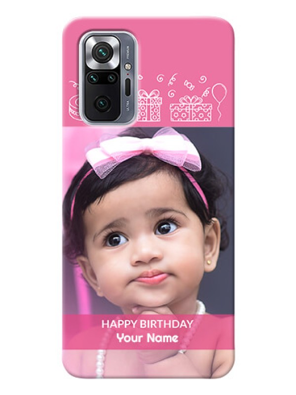 Custom Redmi Note 10 Pro Custom Mobile Cover with Birthday Line Art Design