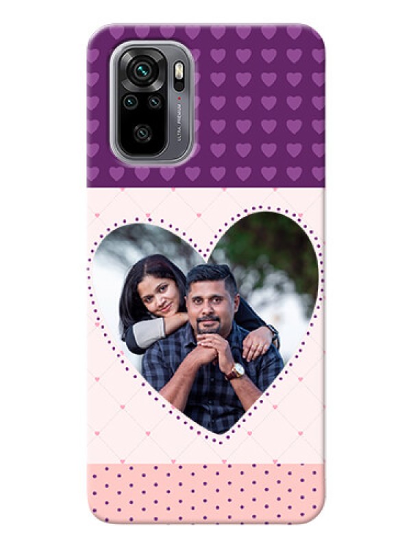 Custom Redmi Note 10 Mobile Back Covers: Violet Love Dots Design