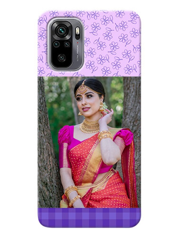 Custom Redmi Note 10 Mobile Cases: Purple Floral Design