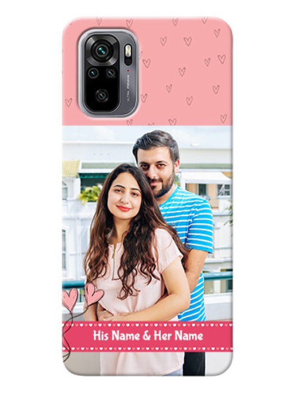 Custom Redmi Note 10 phone back covers: Love Design Peach Color