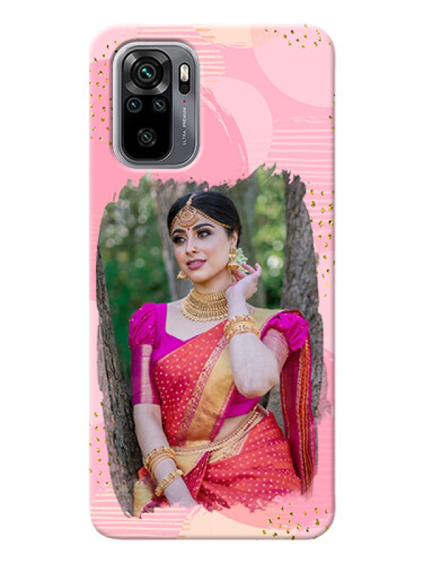 Custom Redmi Note 10 Phone Covers for Girls: Gold Glitter Splash Design