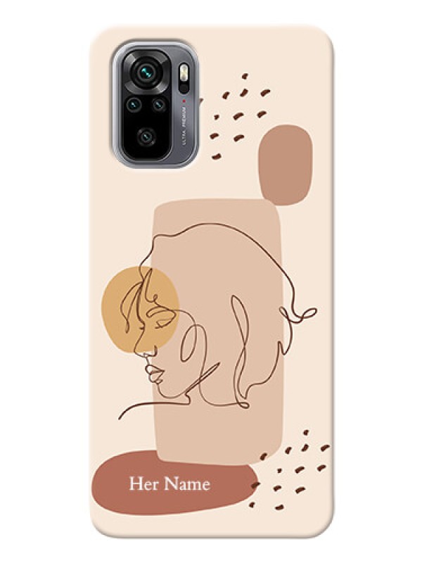 Custom Redmi Note 10 Custom Phone Covers: Calm Woman line art Design